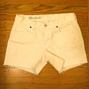 Madewell White High-Rise Denim Shorts